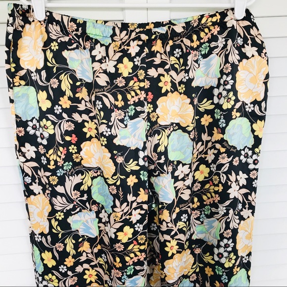 Victoria's Secret Other - Victoria’s Secret Black Floral Satin Pants Sz XL